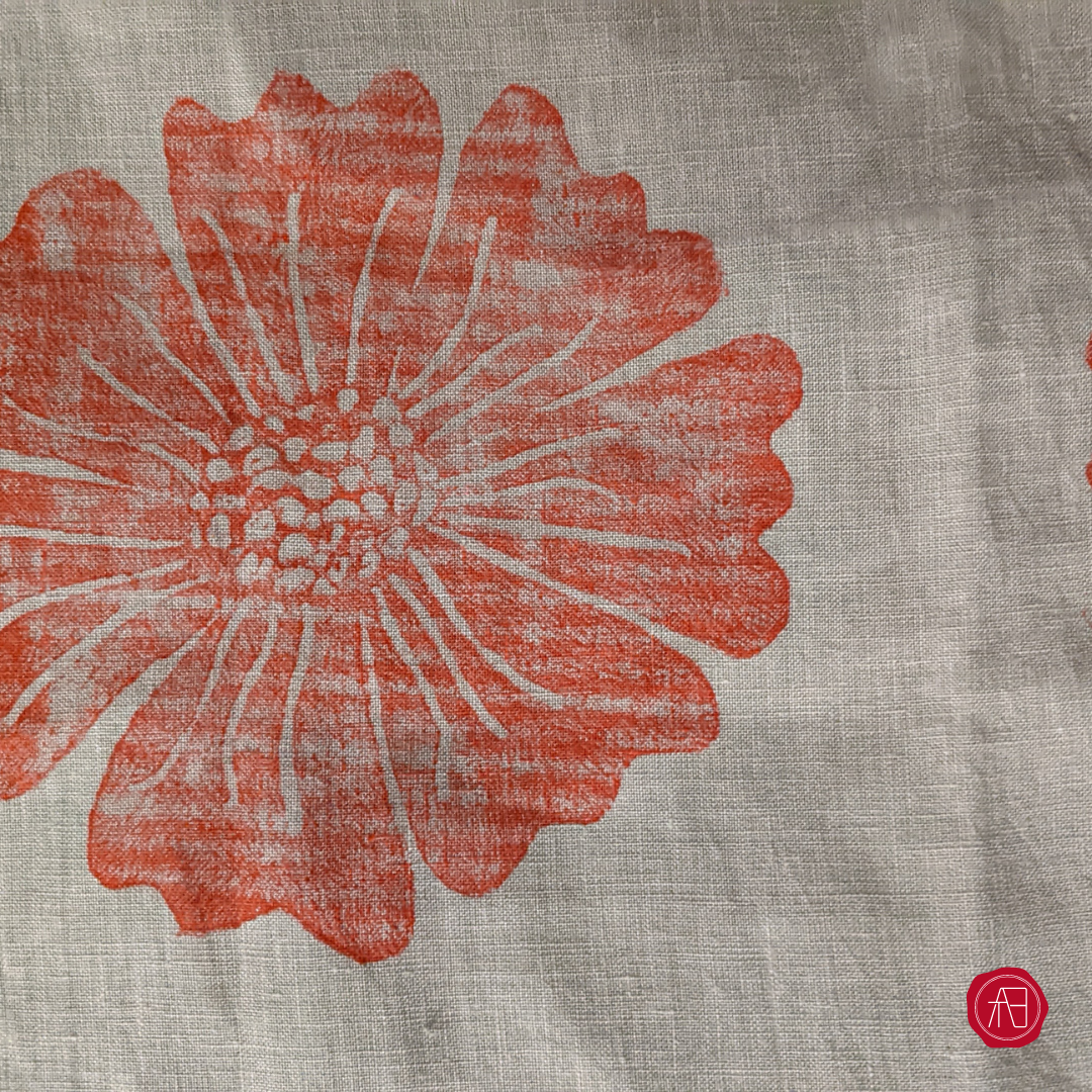 Block printed flax linen towels,collab by ArthlyBox and Jonique Co