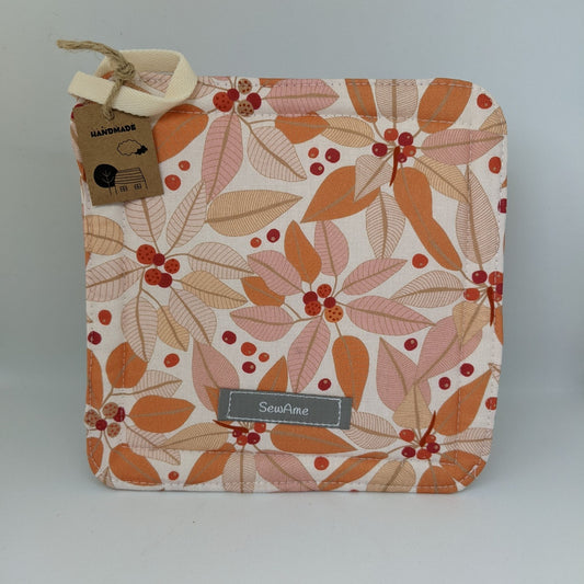 Handmade pot holder with Jocelyn Proust Australian Moreton Bay Fig Flower Fabric