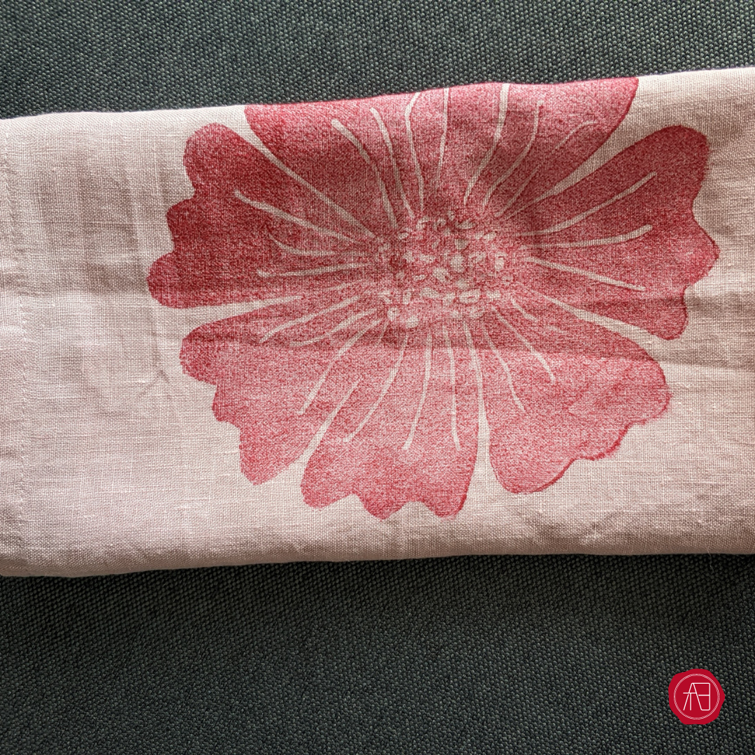 Block printed flax linen towels,collab by ArthlyBox and Jonique Co