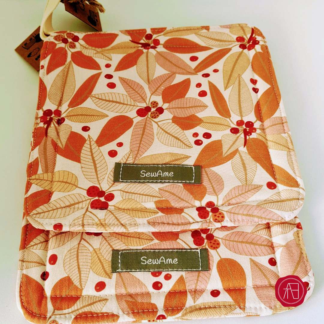 Handmade pot holder with Jocelyn Proust Australian Moreton Bay Fig Flower Fabric