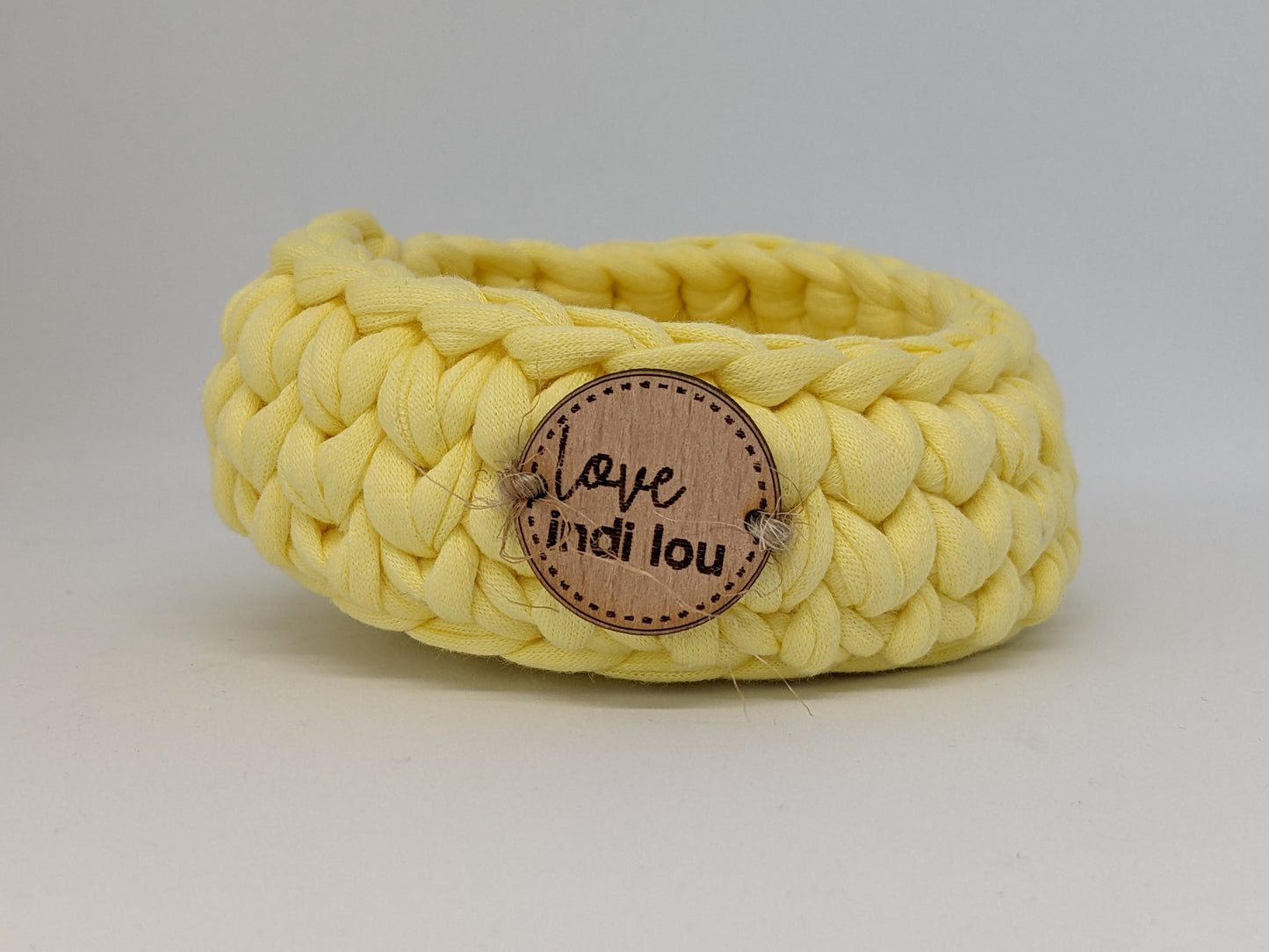 Yellow fabric trinket basket by LoveIndiLou Melbourne