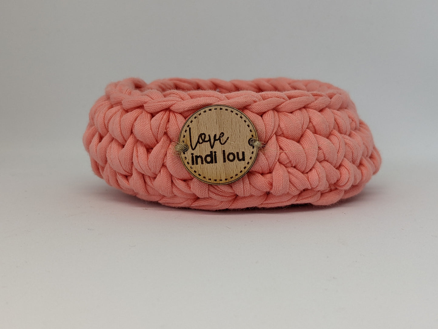 Peach fabric trinket basket by LoveIndiLou Melbourne