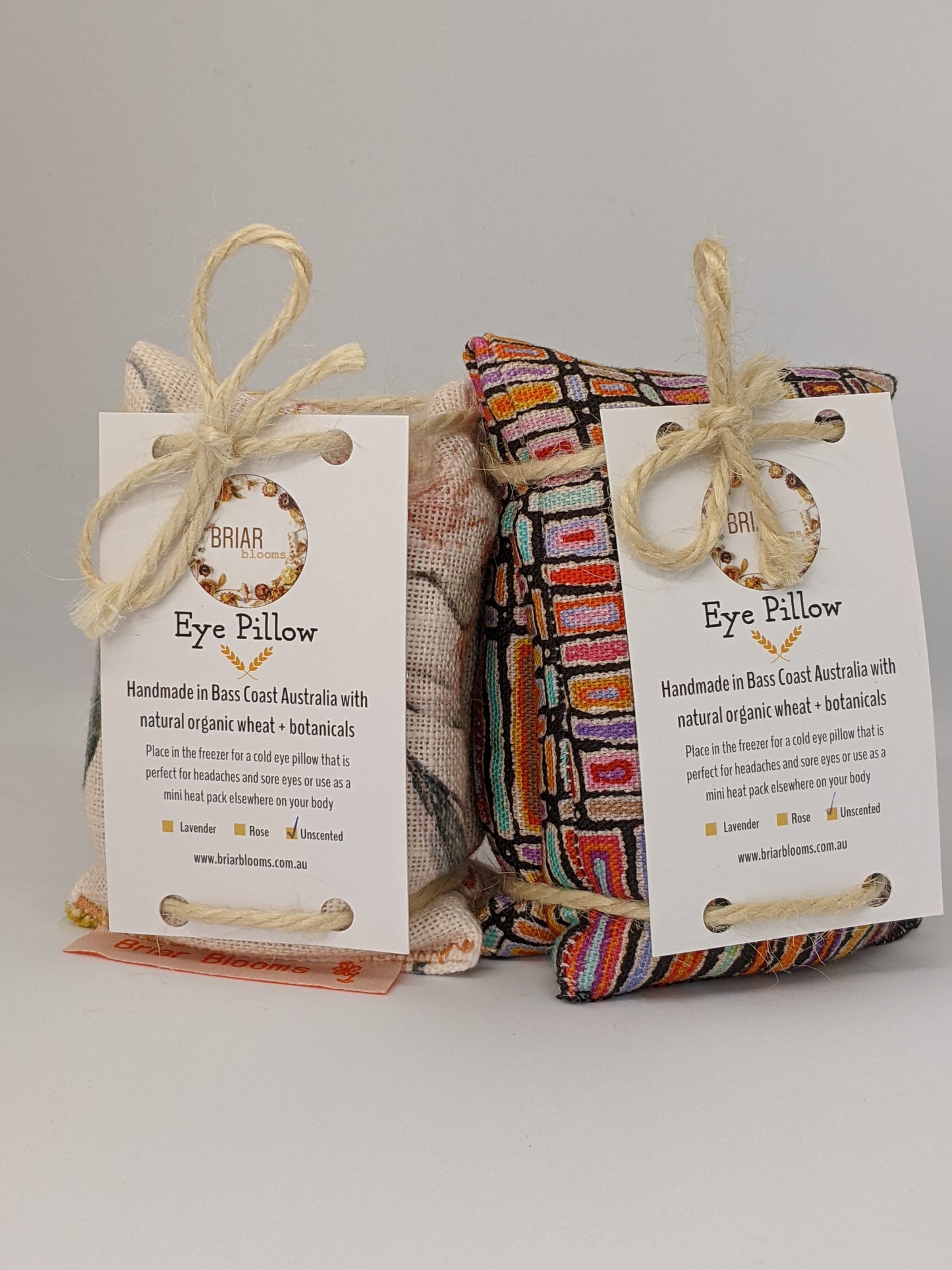 Unscented eye pillows
