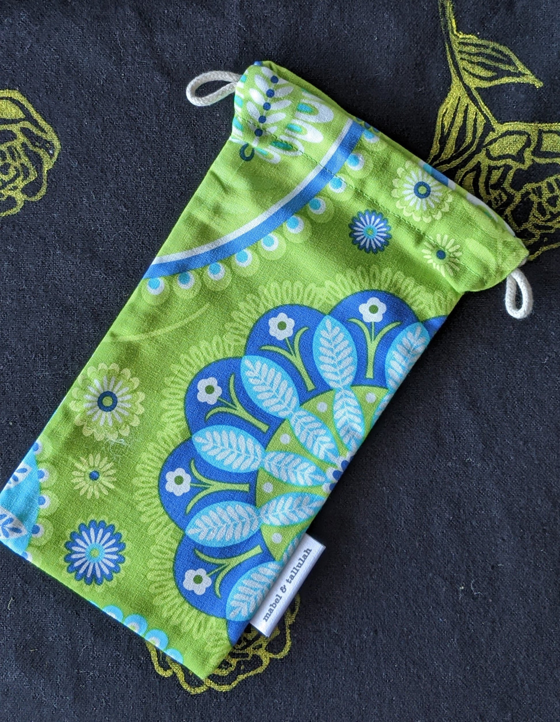 Green blue motif sunglasses cover mini pouch by The Arthly Box