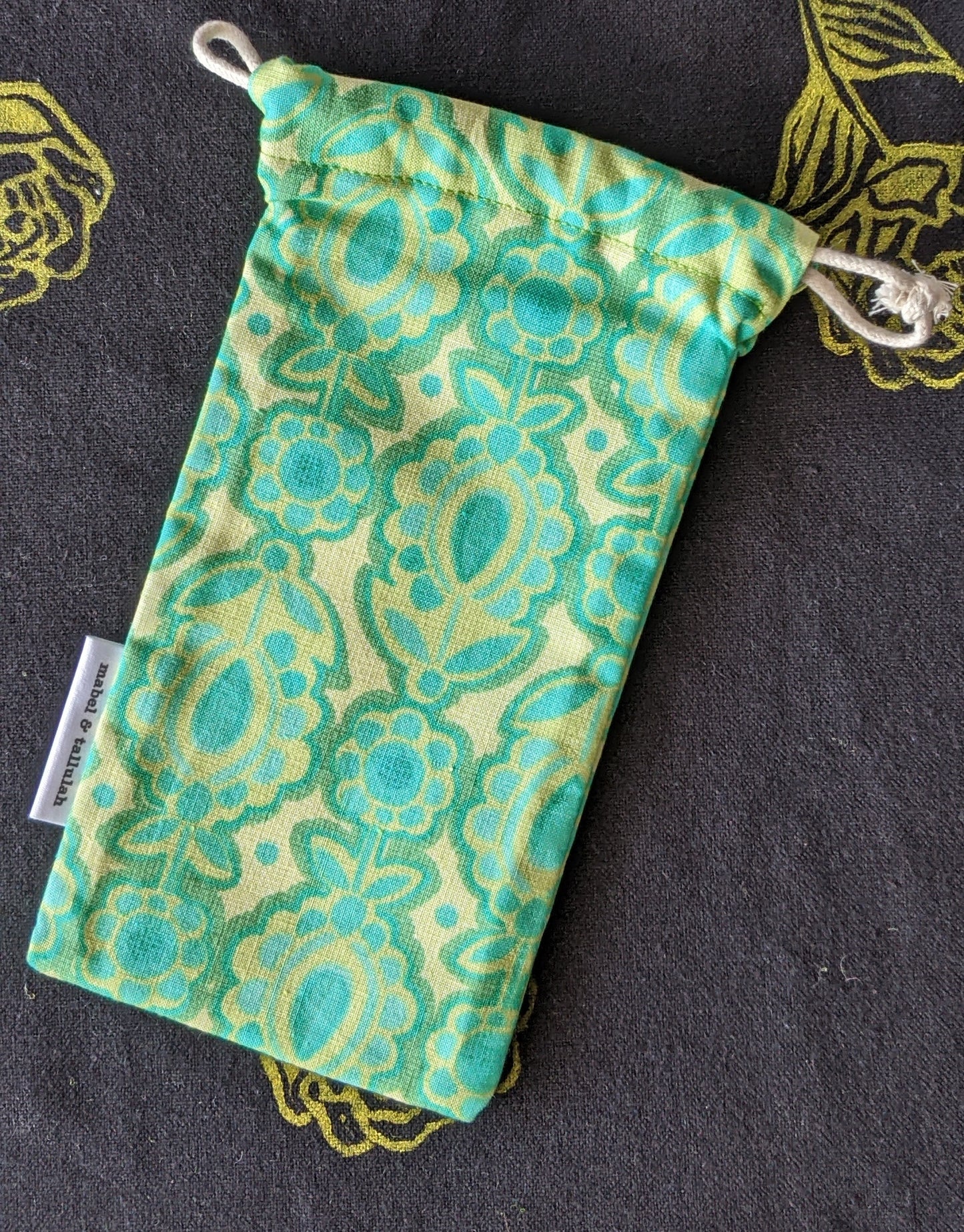 Green pattern sunglasses cover mini pouch by The Arthly Box