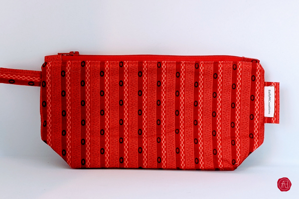 Red Handmade multi purpose toiletry bags zero waste gender neutral