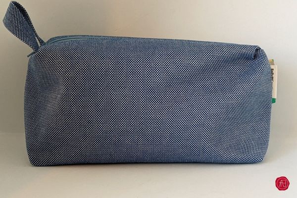 Blue Handmade multi purpose toiletry bags zero waste gender neutral