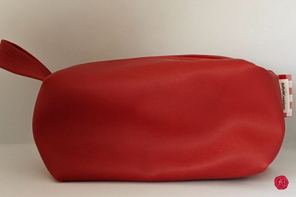 Red Handmade multi purpose toiletry bags zero waste gender neutral