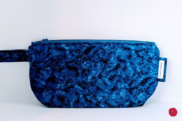 Blue Handmade multi purpose toiletry bags zero waste gender neutral