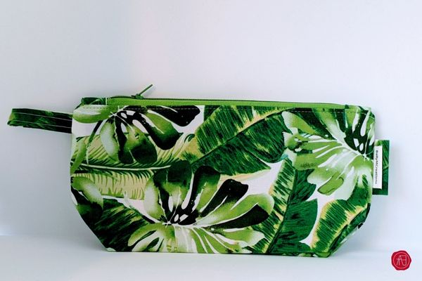 Palm tree Handmade multi purpose toiletry bags zero waste gender neutral